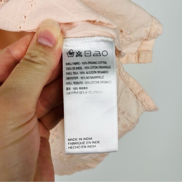 Cleobella Freya Blouse Pale Pink Button Down Eyelet Lace - Picture 4 of 6